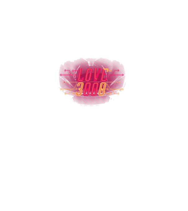 Love 3000 model negru pe tricou