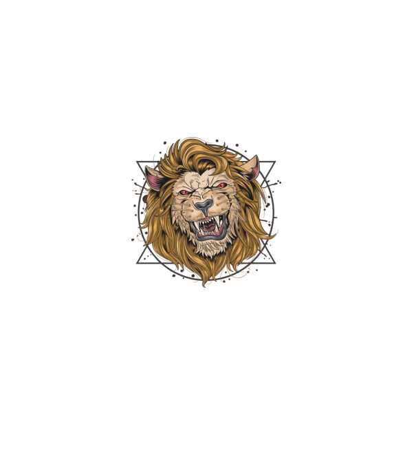 angry lion model negru pe tricou