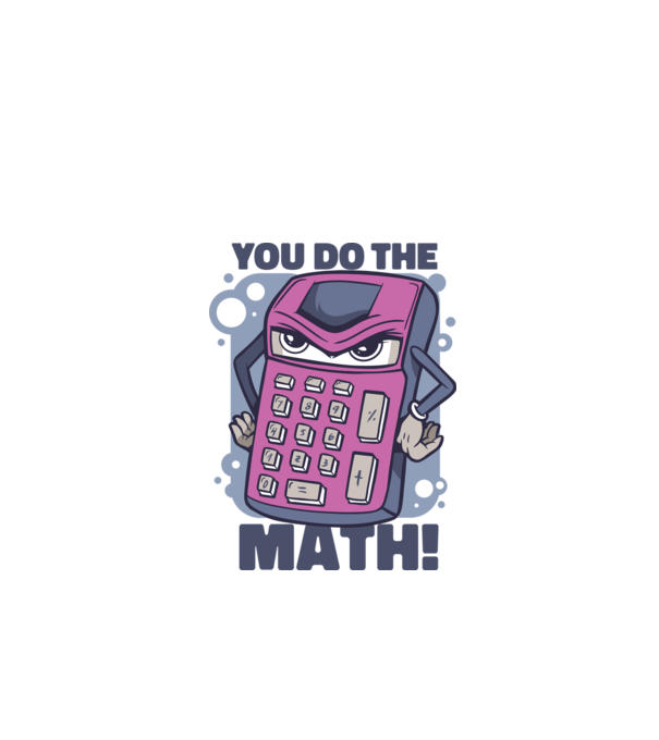Calculator Furios model alb pe tricou