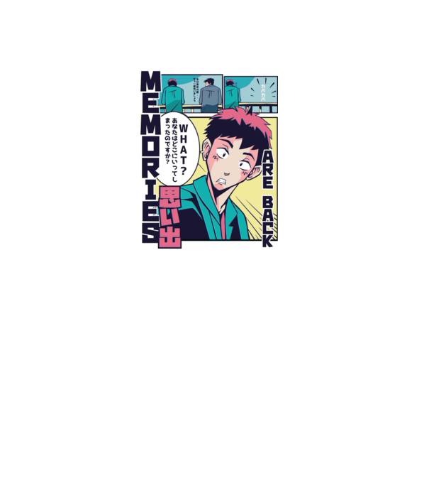 Anime Vaporwave benzi desenate model alb pe tricou