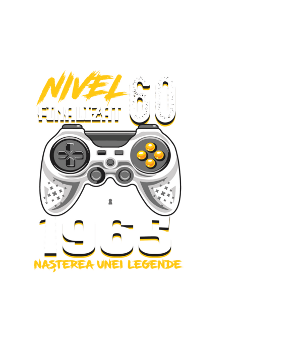 Nivel Finalizat 60 1965 model alb pe tricou