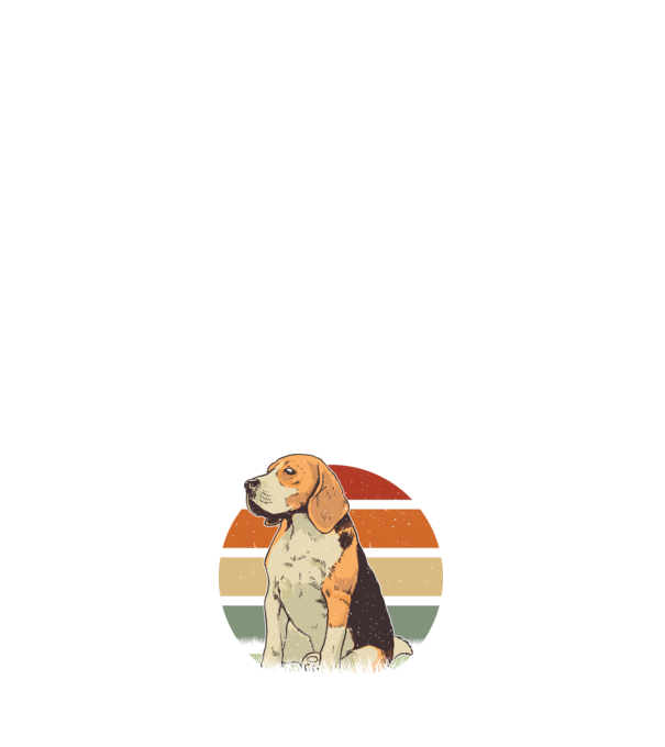 Beagle Retro Sunset model alb pe tricou