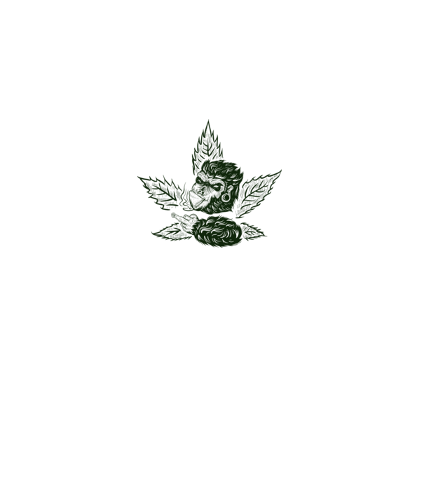 GORILĂ cannabis model alb pe tricou