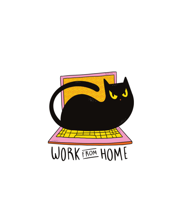 Home offfice cu pisică model turcoaz pe tricou