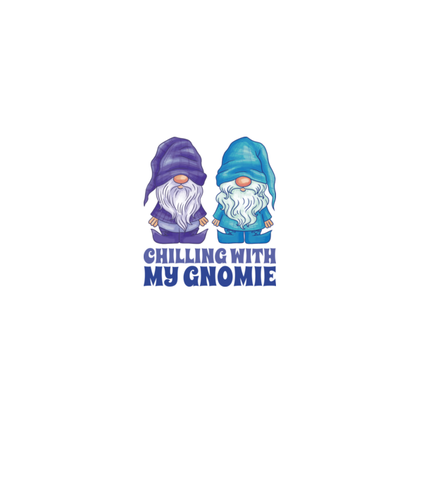 Chilling with my Gnomie model alb pe tricou
