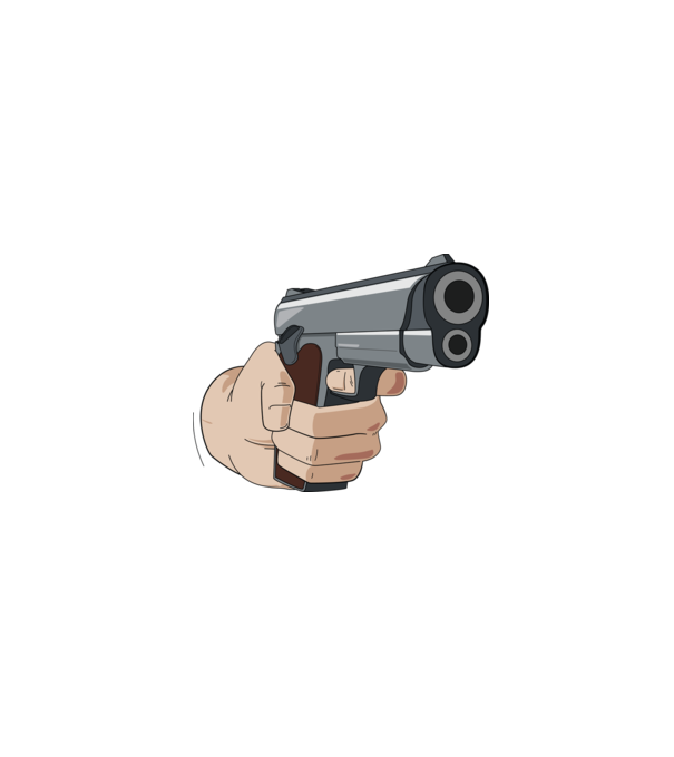 Pistol model turcoaz pe tricou