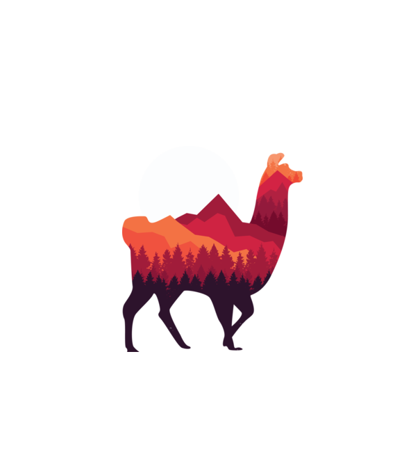 Pădure Alpaca model gri pe tricou