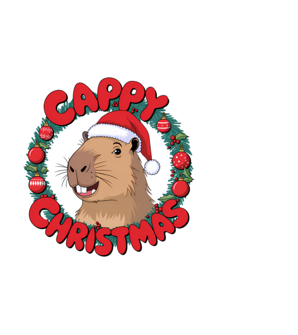 Cappy Christmas 1 model albastru deschis pe tricou