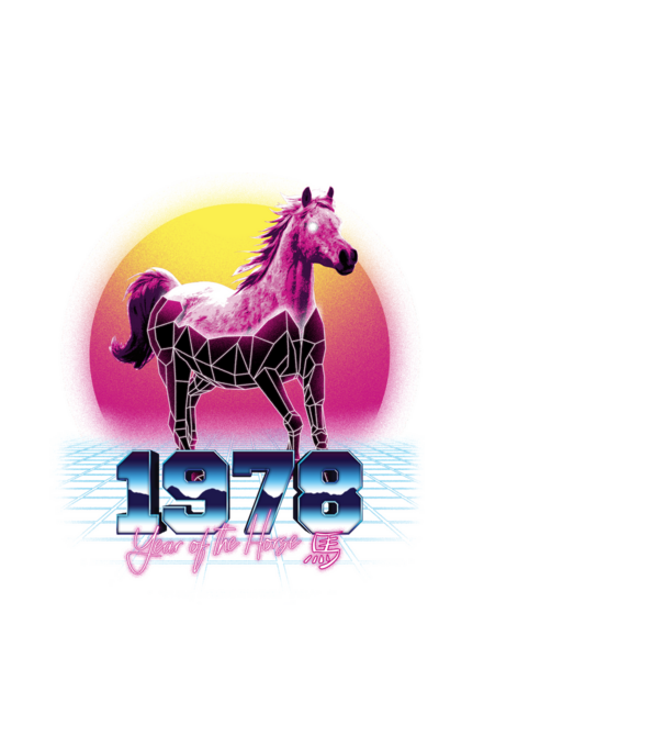 1978 Year of the Horse model alb pe tricou