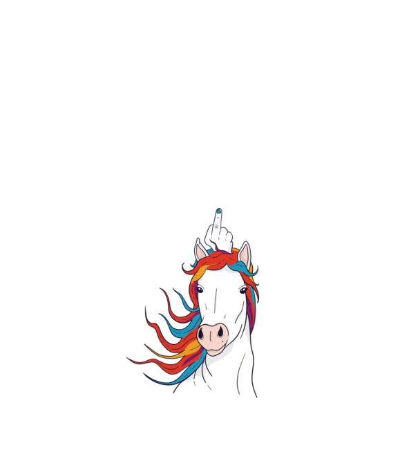 Unicorn Fuck Off model negru pe tricou