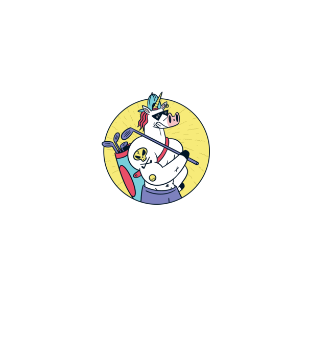 Unicorn Golf model albastru jeanși pe tricou