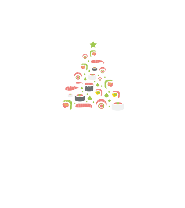 Pom de Crăciun Sushi model gri pe tricou