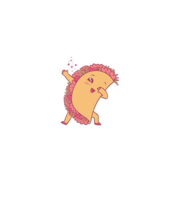 Kawaii Taco DAB model negru pe tricou