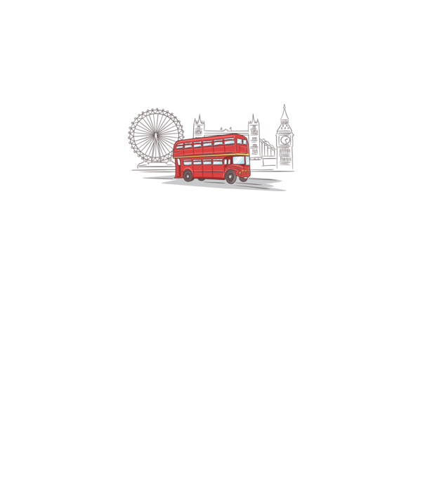 London Bus model alb pe tricou