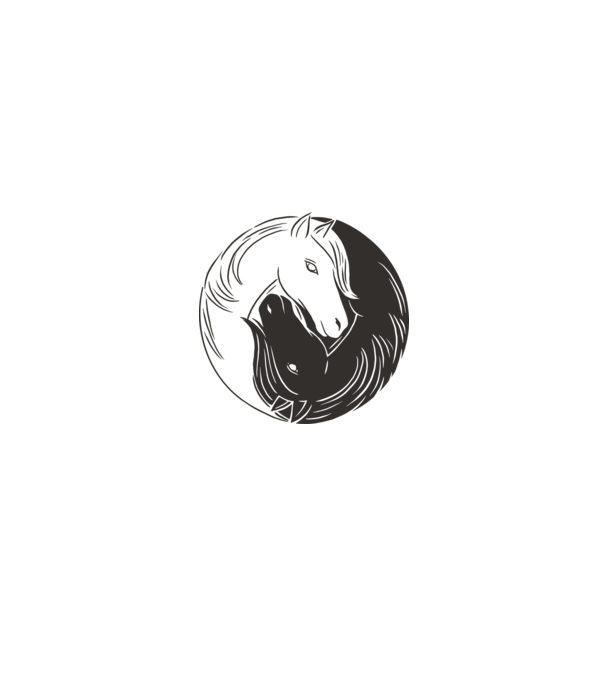 Călăreț Yin Yang model alb/roșu pe tricou