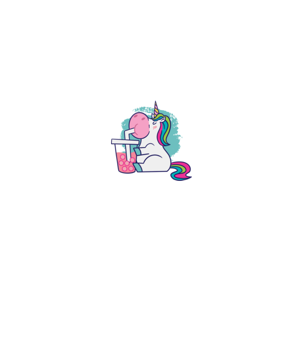 Unicorn Bubble Tea model alb pe tricou