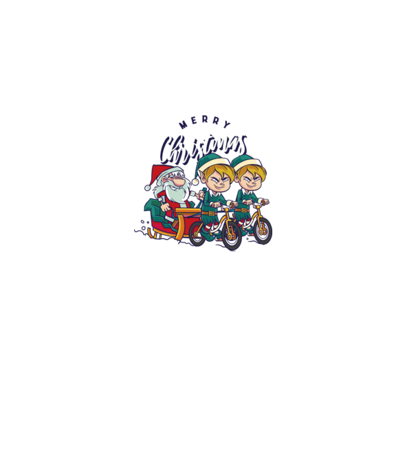 Merry Christmas Moș Crăciun cu sanie cu bicicletă model gri pe tricou
