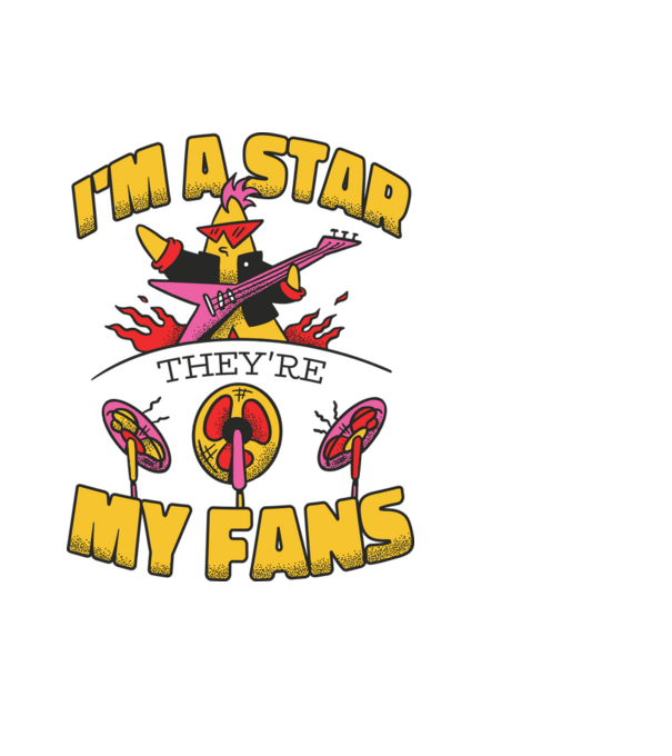 'I''m a Star, They''re my Fans' model negru pe tricou