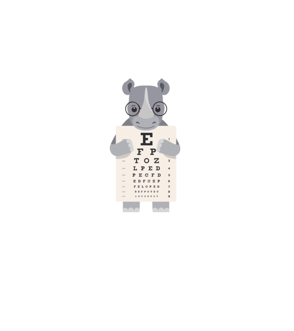 Examen oftalmologie rinocer model gri pe tricou