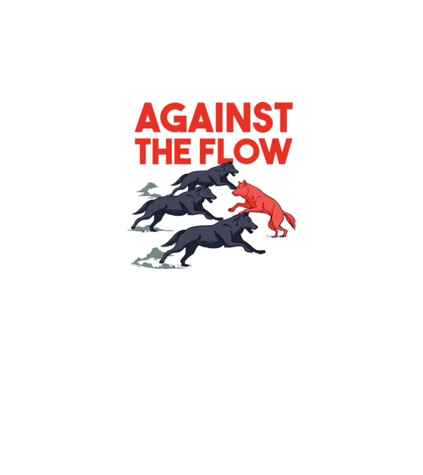 Against the flow - Împotriva curentului model alb pe tricou