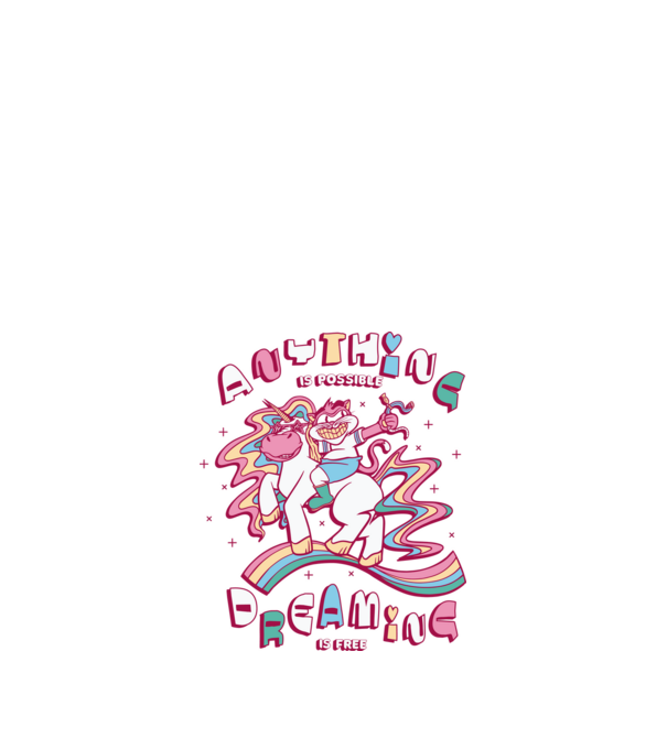 Orice este posibil Unicorn model alb pe tricou