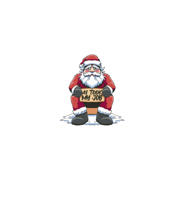 AI took my job Santa model negru pe tricou
