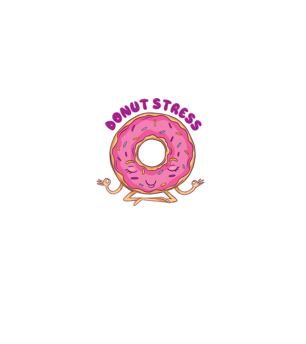 Donut Stress Gogoașă model alb pe tricou
