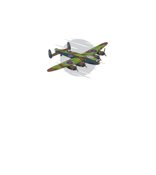 Avion bombardier Lancaster model negru pe tricou