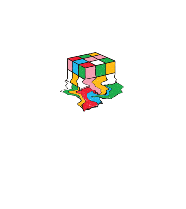 Cub Rubik topindu-se model negru pe tricou
