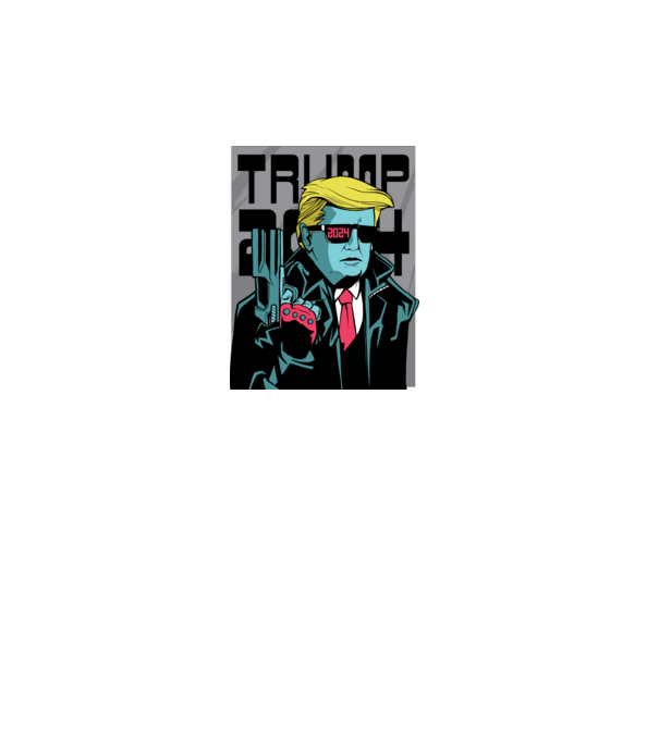 Trump Terminator 2024 model turcoaz pe tricou