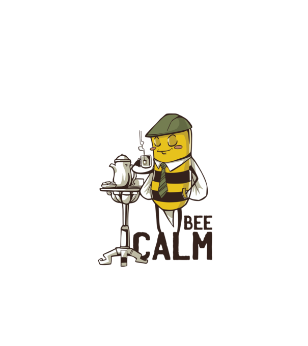 Bee Calm - Fii răbdător Albinuță model verde de măr pe tricou