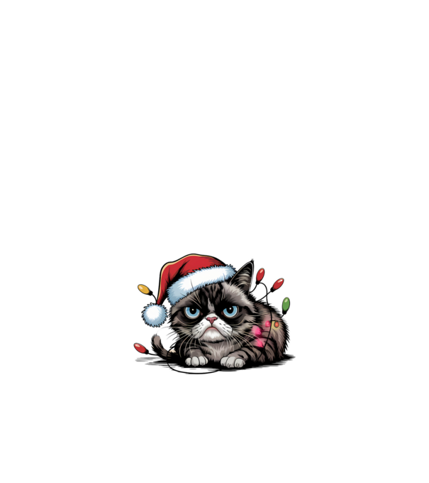 Christmas Spirit Grumpy Cat Negru model negru pe tricou
