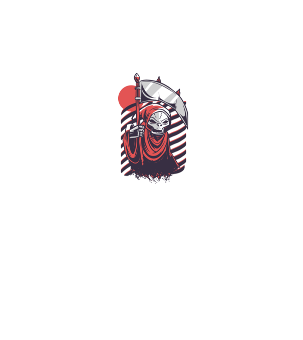 Moartea - Grim Reaper model alb pe tricou