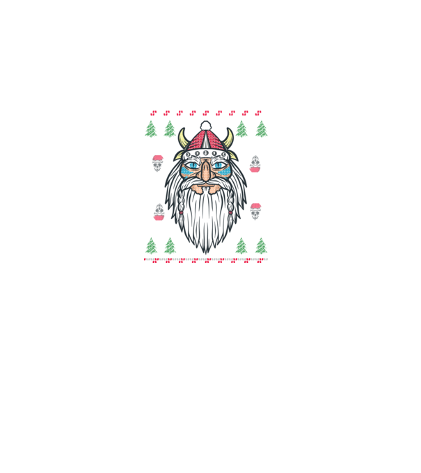 Moș Crăciun viking Pulover urât model negru pe tricou