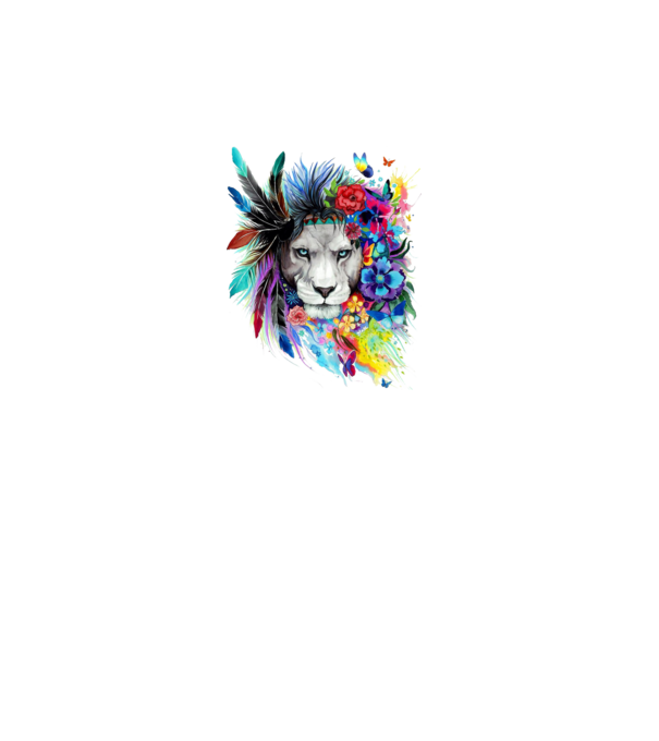 lion color jungle model alb pe tricou