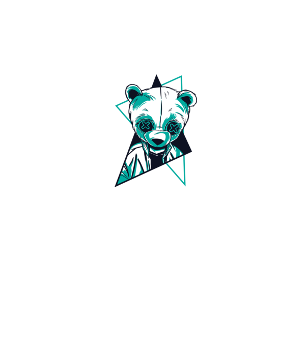 Panda Neon model alb pe tricou