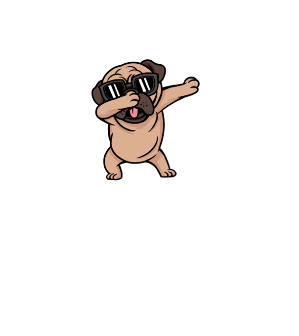 Pug DAB model albastru deschis pe tricou