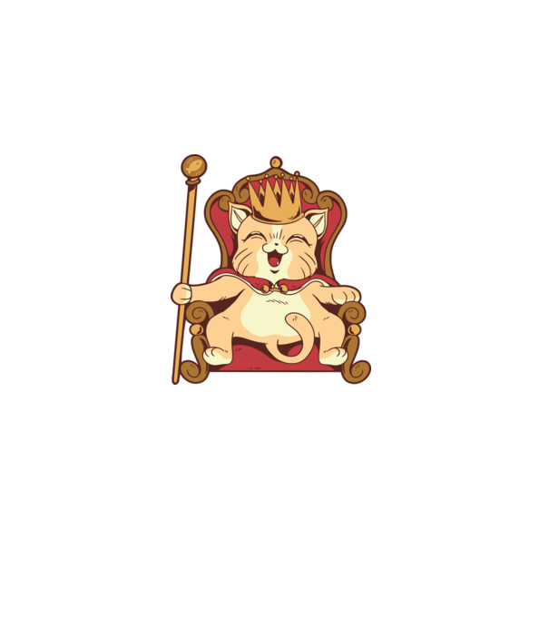 Cat King Pisică rege model alb pe tricou