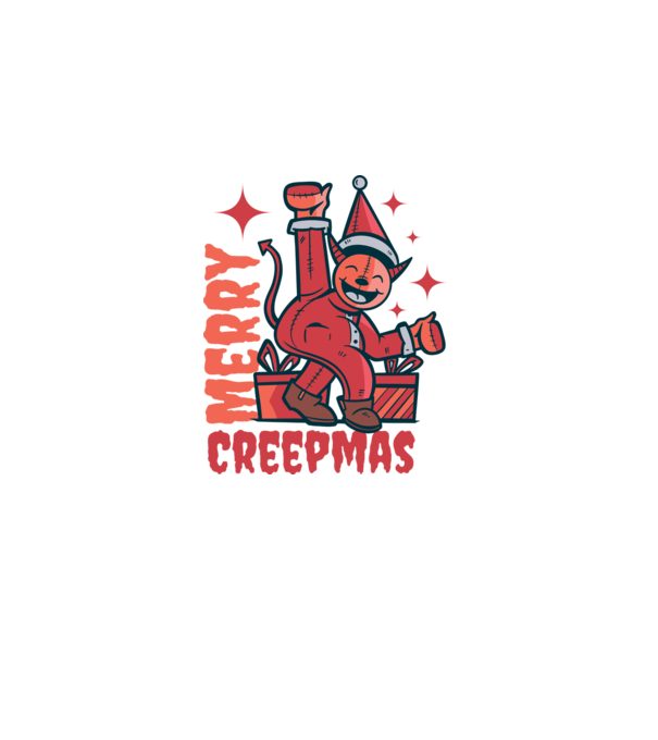 Merry Creepmas model alb pe tricou