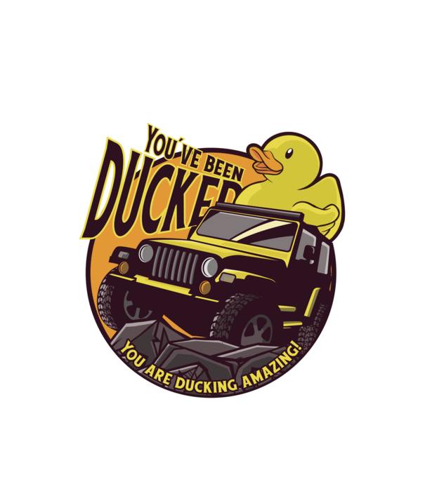 'You''ve been ducked - Off road SUV' model alb pe tricou