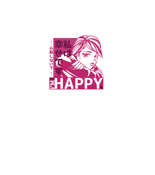 'I''m happy fată Anime antisocială' model turcoaz pe tricou