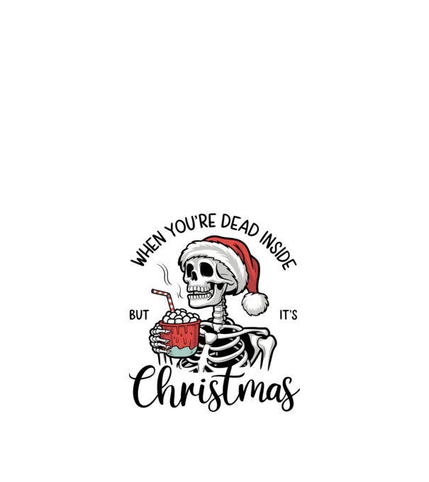 Dead inside, but it's christmas Alb model alb pe tricou