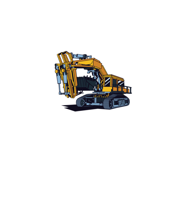 Excavator model gri pe tricou