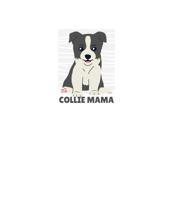 Border Collie Mamă model negru pe tricou