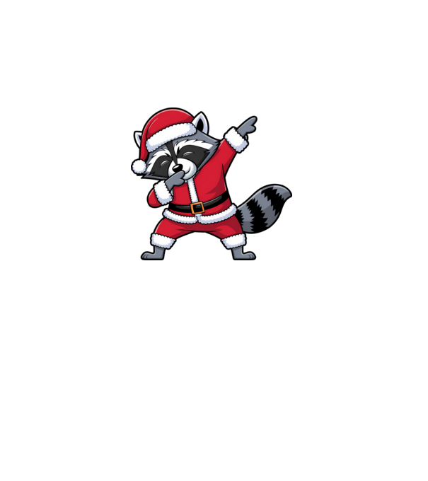 Raton Dab Xmas model alb pe tricou