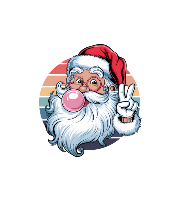 Bubble gum santa model alb pe tricou
