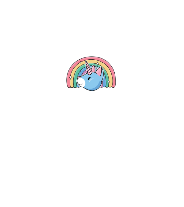 Pisică Unicorn model negru pe tricou