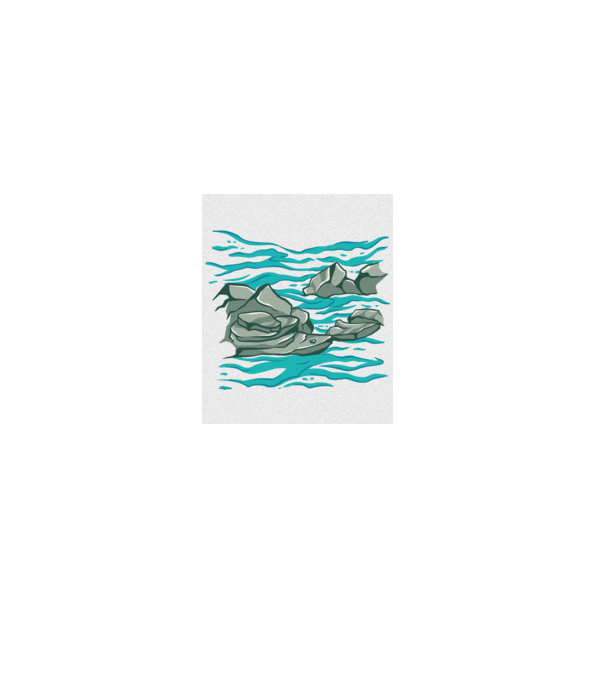 Oceanul cu Stânci model albastru regal pe tricou
