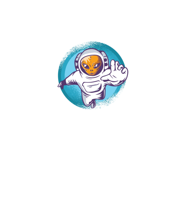 Alien Astronaut model verde neon pe tricou