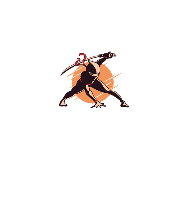 Ninja model alb pe tricou